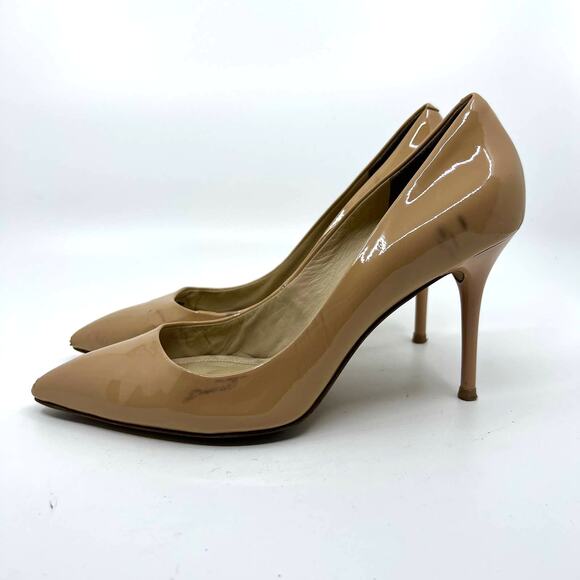 Brian Atwood Beige Patent Leather Pumps 8 US - Picture 3 of 9